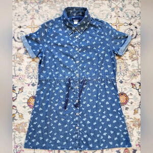 Basic Edition Button Up Denim Jean Dress, Wait Ties, sz XXXL (18-20)